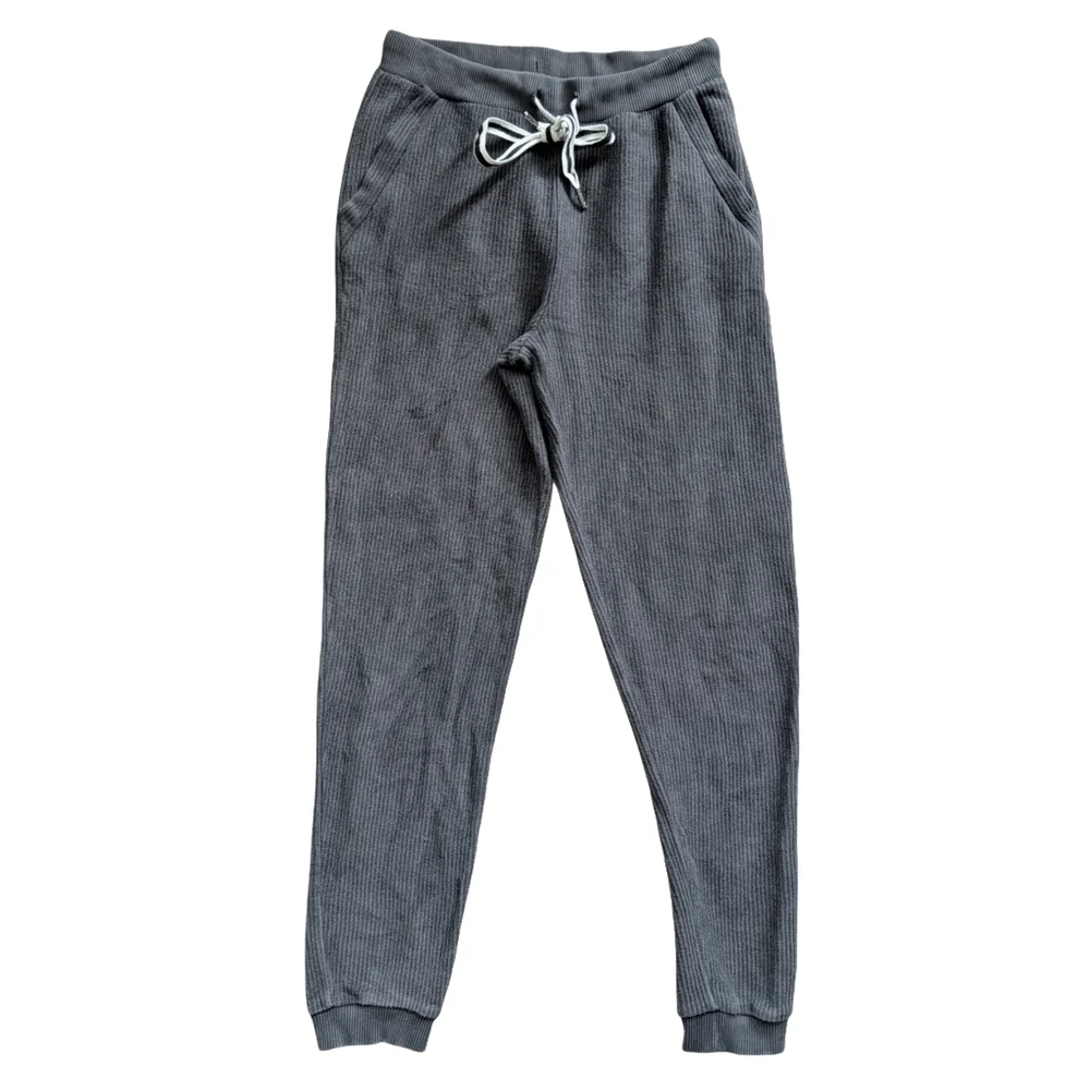 Aerie Charcoal Gray Ribbed Lounge Jogger Sweatpants Size Small - Picture 1 of 9